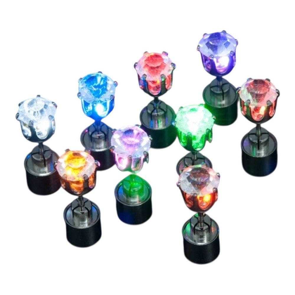 Multicolor LED stud earrings - Picture 2 of 6